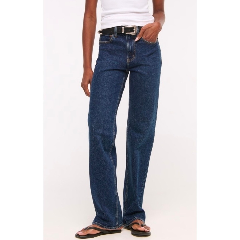 Abercrombie & Fitch Women 26 Short Blue Jeans The 90s Relaxed High Rise Indigo